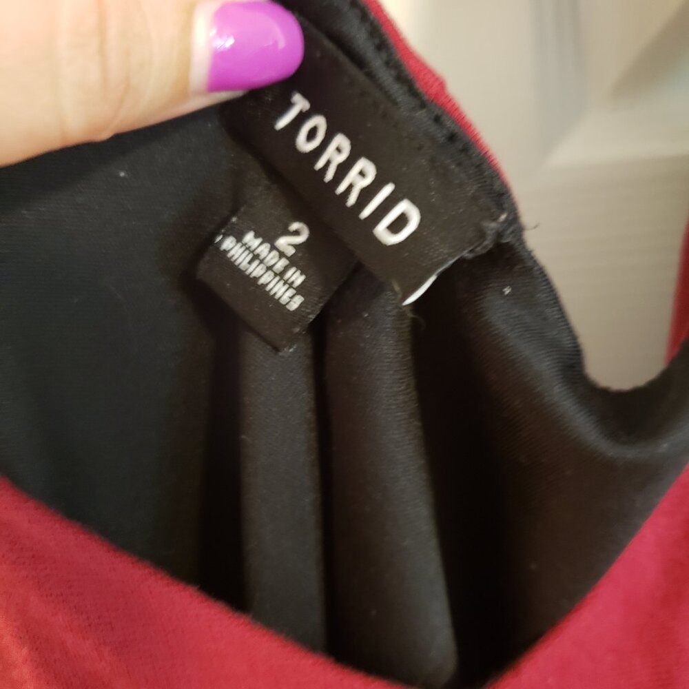 Torrid Black and Red Color Block Dress 2 - Picture 4 of 4